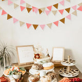 Boho Party Decorations Brown Blush Pink Felt Hanging Triangle Mini