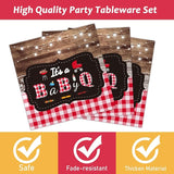 96 PCS BBQ Baby Shower Plates Napkins BabyQ Party Tableware It's A