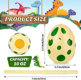12 Pcs Kids Dinosaur Party Favor Cups with Lids and Straws 10 oz Egg