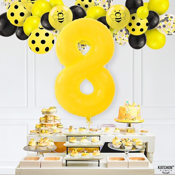 KatchOn, Yellow Number 8 Balloon - Huge, 40 Inch | 8 Balloon for 8th
