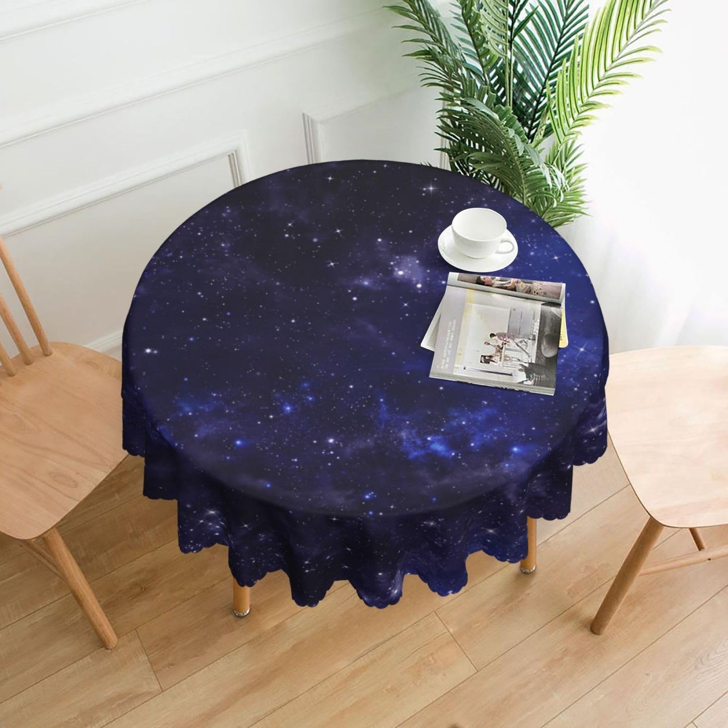 Galaxy Universe Round Tablecloth 60 Inch Starry Night Sky