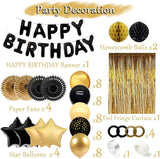 Black and Gold Party Birthday Decorations Men Black Happy Birthday