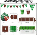 163PCS Football Party Supplies Tableware Serves 20 Guests Set