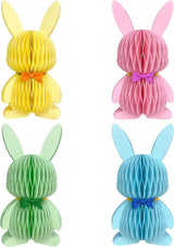Easter Decorations 4 PCS Easter Bunny Honeycomb Colorful Easter