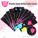 Glow Party Table Covers Neon Plastic Tablecloths 108 x 54 Inch