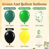 60pcs Tractor Balloons 12inch with Black Green and Yellow Balloons