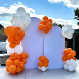 YMSZ Orange Balloons Arch Kit, 134pcs Orange and White Balloons for