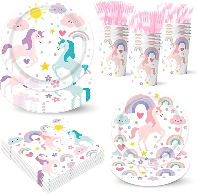 Unicorn Themed Party Decorations Supplies Rainbow Unicorn Themed