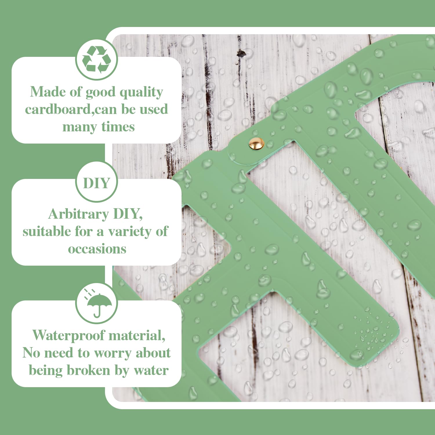 SUNBEAUTY 146 Pcs Sage Green DIY Make Your Own Banner Customizable