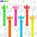 Princess Party Favors 24Pcs Glitter Crown Bubble Wands for Kids