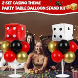 Casino Party Balloons Stand Kit 2 Sets with 2 Dice Foil Balloons