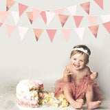 32Ft Rose Gold Party Decorations Dusty Blush Pink Pennant Banner
