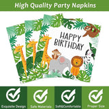 96PCS Jungle Birthday Party Plates and Napkins Safari Animals