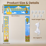 3 Pcs Construction Party Decorations Porch Sign Banner Construction