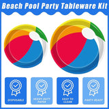 96 Pcs Summer Pool Beach Party Paper Plates Napkins Beach Pool Ball