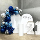 Blue and Silver Balloons, 50 PCS 12 Inch Pearl Royal Navy Blue Latex