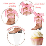 Cowgirl Boots and Hat Pink Bow Cupcake Toppers Coquette Cowgirl Cake