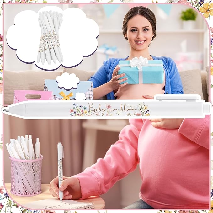 Ireer 36 Pcs Baby in Bloom Baby Shower Pens Gifts Bulk Party Favors