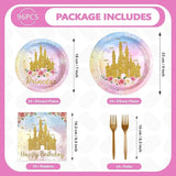 96Pcs Princess Birthday Party Supplies Princess Birthday Plates and