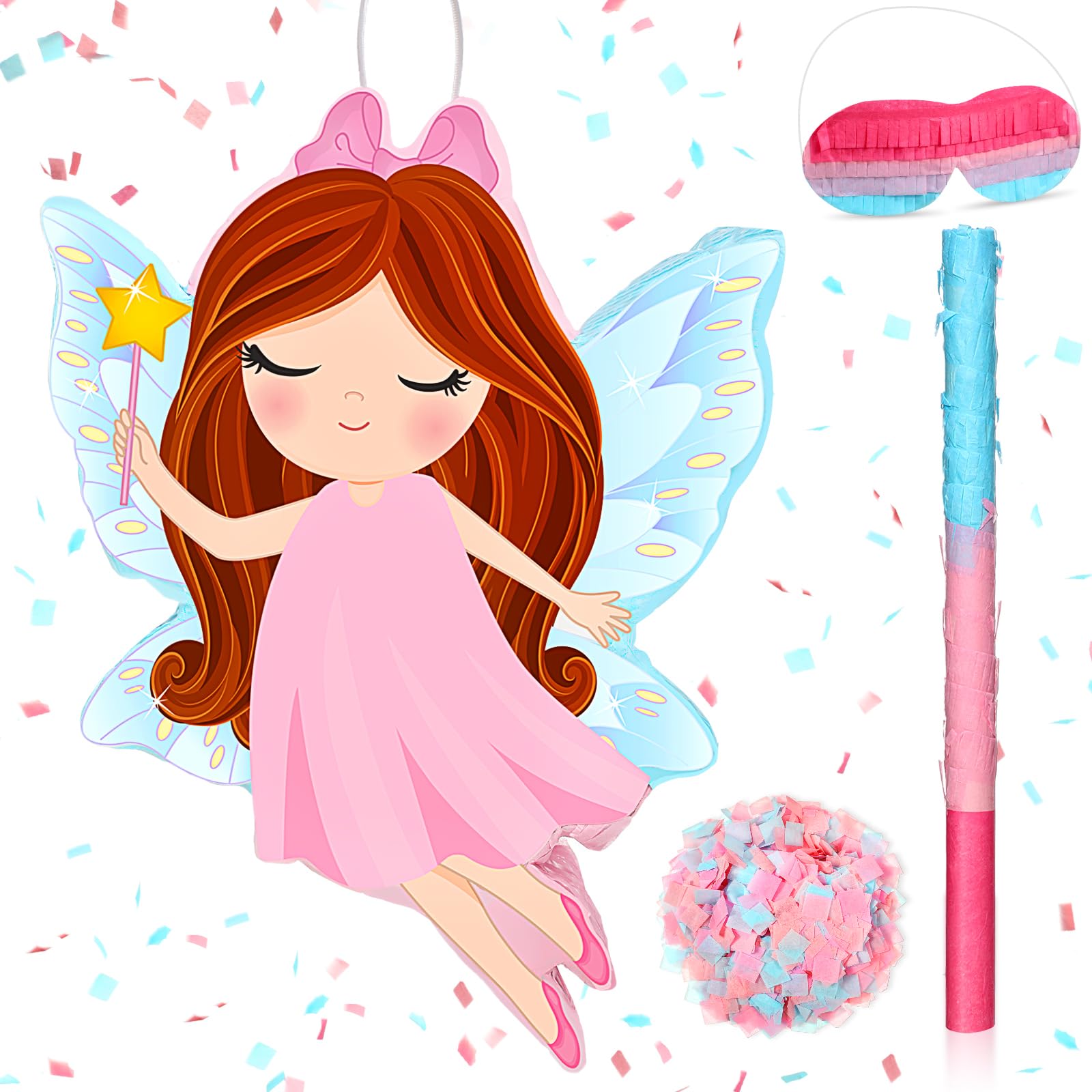 Threan Princess Piñata Fairy Party Decorations Pink Ballet Piñata