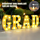 LED Light Up Letters GRAD Sign for Graduation Party Decorations