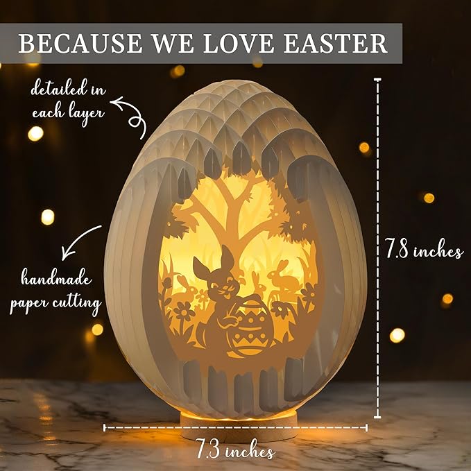 Lighted Easter Egg Centerpieces for Tables Indoor Paper Easter