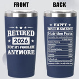 Retirement Gifts for Men & Women 2026 20oz Navy Blue Tumbler Funny