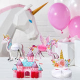 10 Pcs Unicorn Rainbow Centerpiece Unicorn Honeycomb Centerpiece