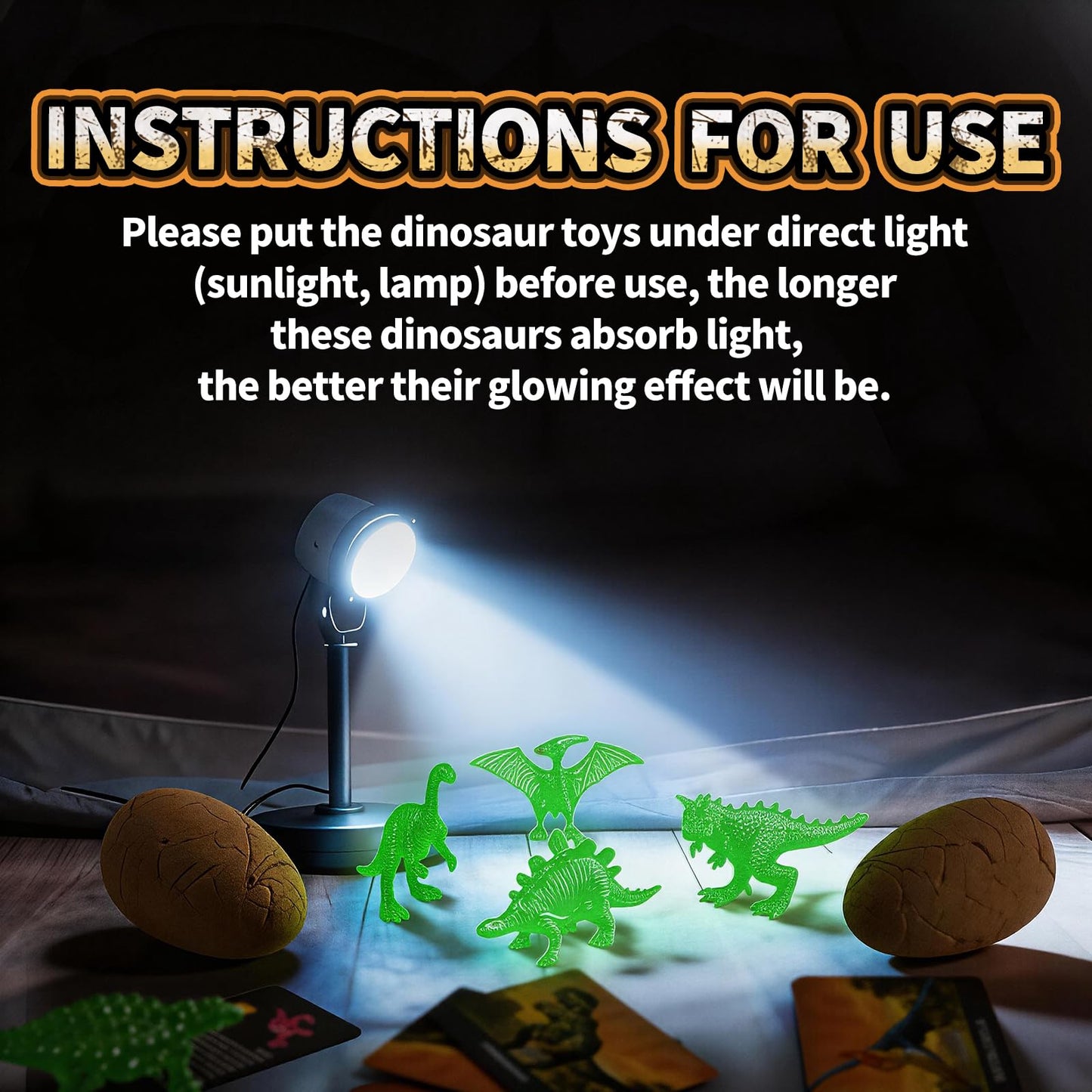 12 Glow in The Dark Dinosaur Eggs, Dig Kit Toys for Kids, Dinosaur