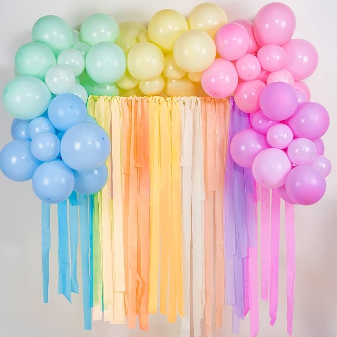 PartyWoo Crepe Paper Streamers 6 Rolls 492ft, Pack of Party Streamers