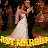 11 Pcs Just Married Large LED Letter Sign Just Married Sign LED