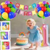 Rainbow First Birthday Decorations 12 inch Rainbow Balloons 40 Inch