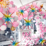 Star Balloons Colorful Balloons 8 Pcs Iridescent Rainbow Balloon Arch