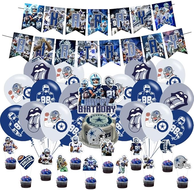 Cowboys Birthday Decorations Football Party Supplies Include Happy