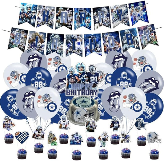 Cowboys Birthday Decorations Football Party Supplies Include Happy