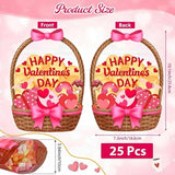 25 Pcs Valentine's Day Gift Bags Heart Basket Treat Bags with
