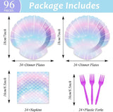 96 Pieces Mermaids Themed Party Decorations Mini Under the Sea