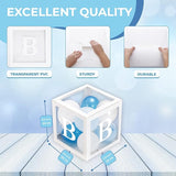 Baby Shower Boxes with Letters – White Boxes with Blue, Silver &