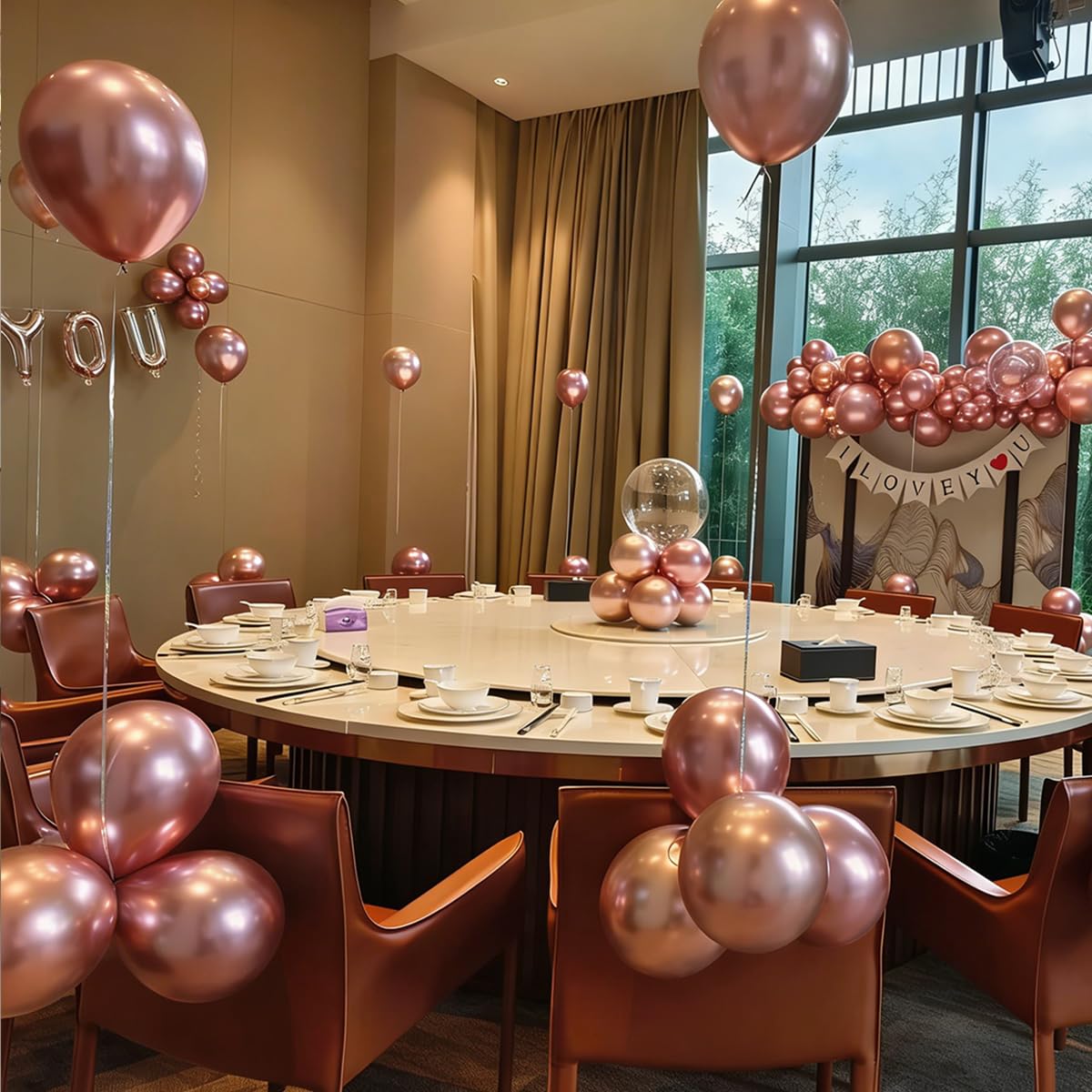 Rosegold Balloons - 12 inch 100 pcs Chrome Metallic Latex Birthday