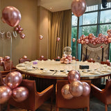 Rosegold Balloons - 12 inch 100 pcs Chrome Metallic Latex Birthday