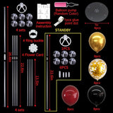 4 Set Burgundy Red Black Gold Balloon Stand Centerpiece Table