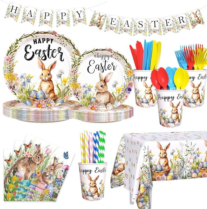Easter Party Supplies Happy Easter Party Tableware Set Happy Easter