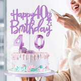 40th Birthday Decorations for Women Purple with 40th Birthday Sash