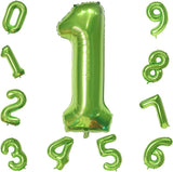 40 Inch Green Number 1 Balloon for 1st Birthday Decoration, Large