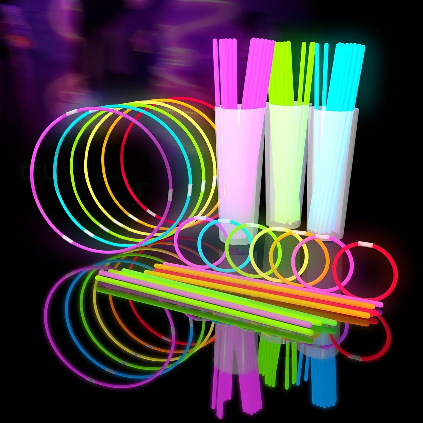 Glow Fever Glowsticks Bulk 1200pcs Party Pack includes 600 8" Glow