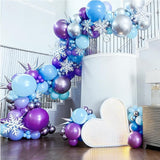 Bezente Frozen Balloons Kit, 60pcs 12 inch Blue Purple Latex Balloons