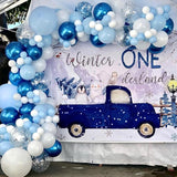 Blue White Balloons Set, 60 Pcs 12 Inch Metallic Chrome Blue Pearl