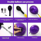 Purple Black Gold Balloon Garland Double Stuffed Dark Purple Black