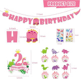 Dinosaur Birthday Party Supplies for 2 Year Old Girl Two Rex Pink