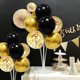 Black and Gold Party Decorations 4 Set Balloon Stand Table